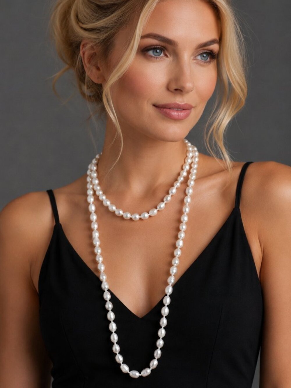 62" genuine white freshwater pearl rope necklace 🆕